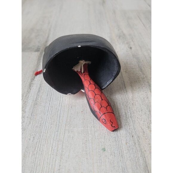 Folk art black cat tongue Bell ornament Xmas decor - Picture 5 of 6